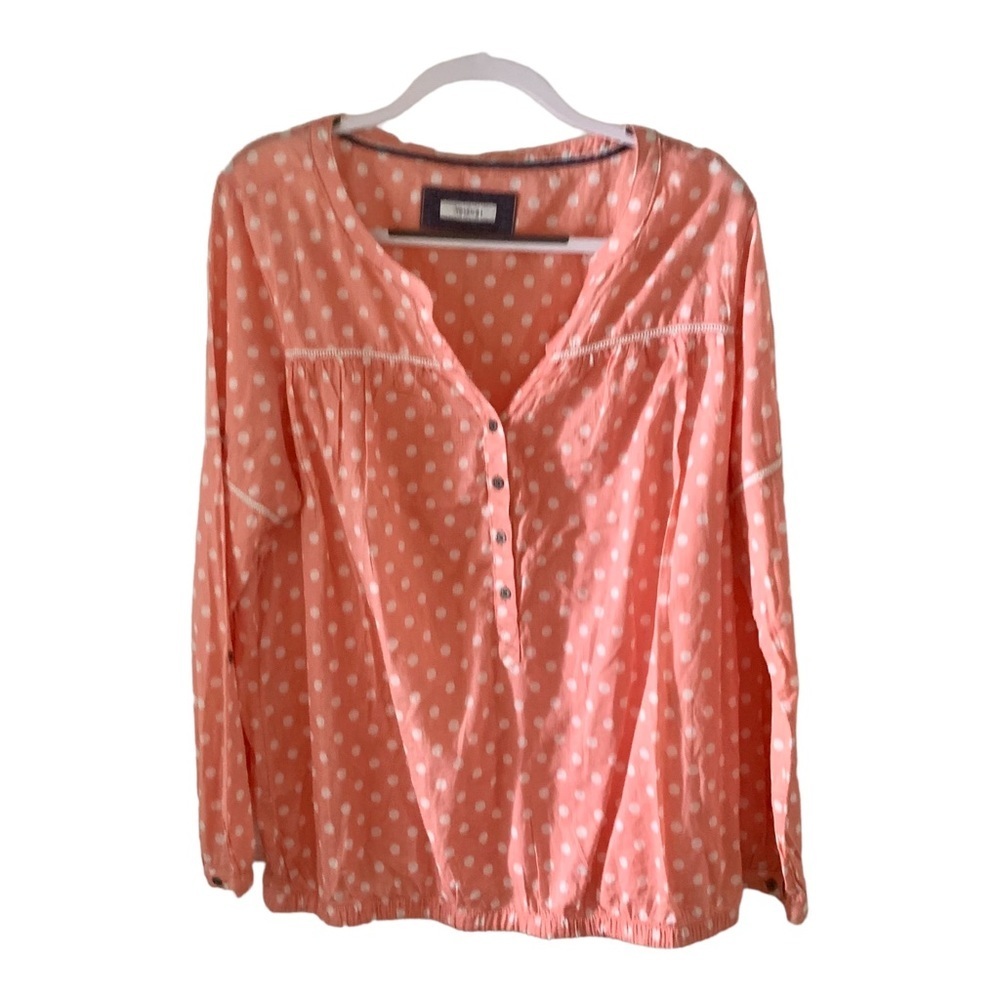 Yessica Women’s Shirt 3/4 Button Up Pink & White  Linen Size L / 42-44EU